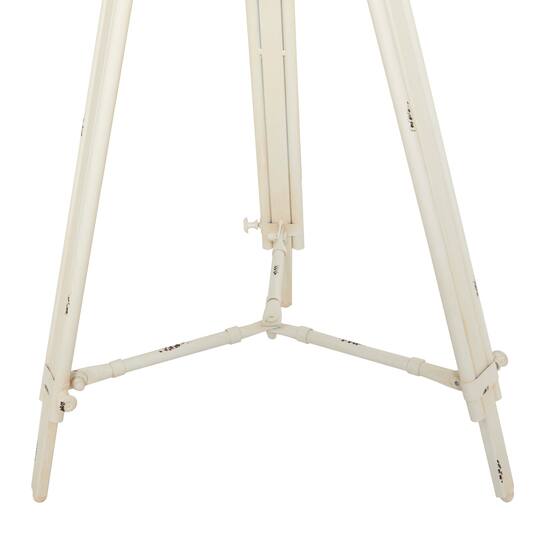 27" White Iron Coastal Accent Table